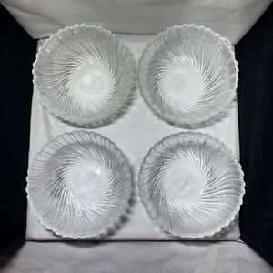Arcoroc France Seabreeze 5.5” Dessert/Soup Bowls Set Of 4 Vintage